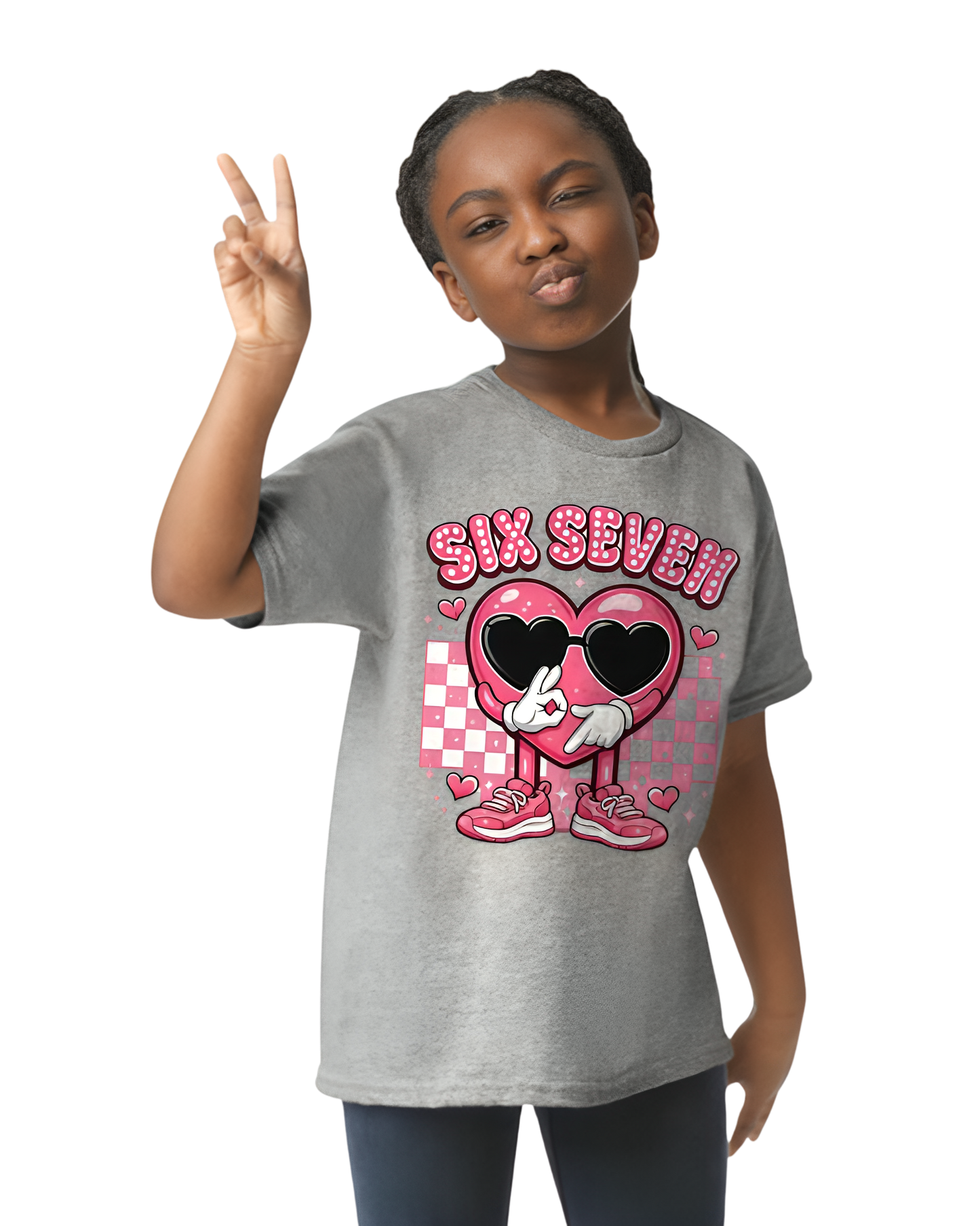 VALENTINE'S DAY 6 7 SHIRT (pink and black design)