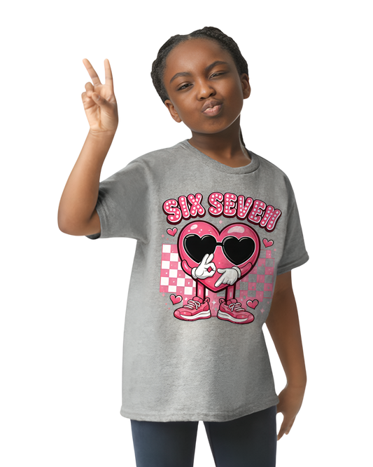 VALENTINE'S DAY 6 7 SHIRT (pink and black design)