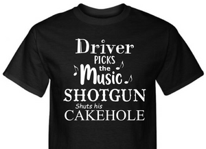 *Driver Picks the Music, Shotgun shuts his Cakehole*